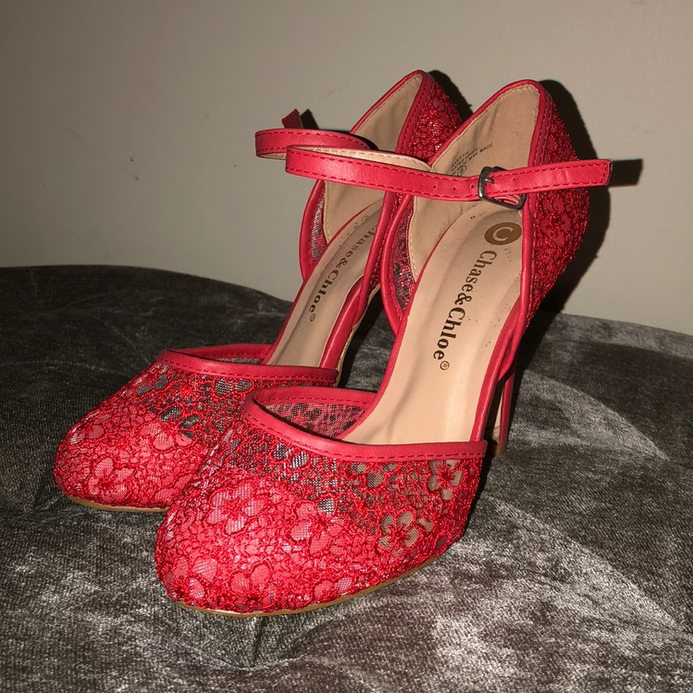 Ruby red high heels